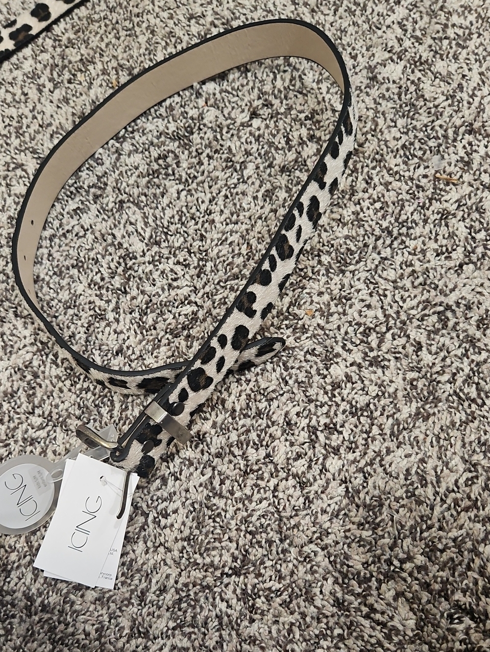 Icing Leopard Spot Kids Belt - Black & Cream